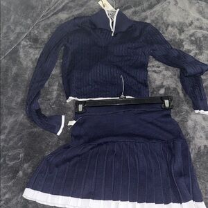 Navy Blue Women's Skirt Set